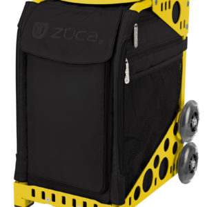 yellow frame black bag