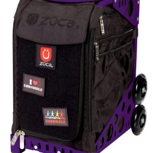 ZUCA CORNHOLE SPORT ROLLING BAG - BLACK/PURPLE