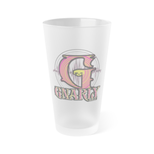Frosted Pint Glass — Retro Pastel 'G' Monogram Pint, 16oz Custom Drinkware