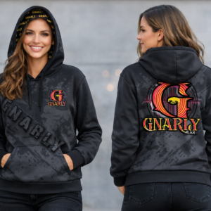 GNARLY Print Hoodie Black